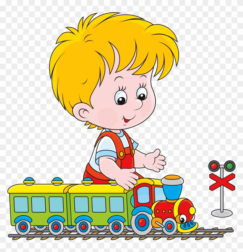 Little Boy With Train - Cartoon Boy Playing With Train, HD Png Download -  796x800(#2715679) - PngFind