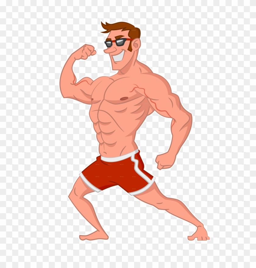 Bodybuilder Posing By Gatts - 2d Cartoon Body Builder, HD Png Download -  5989x5990(#2737252) - PngFind