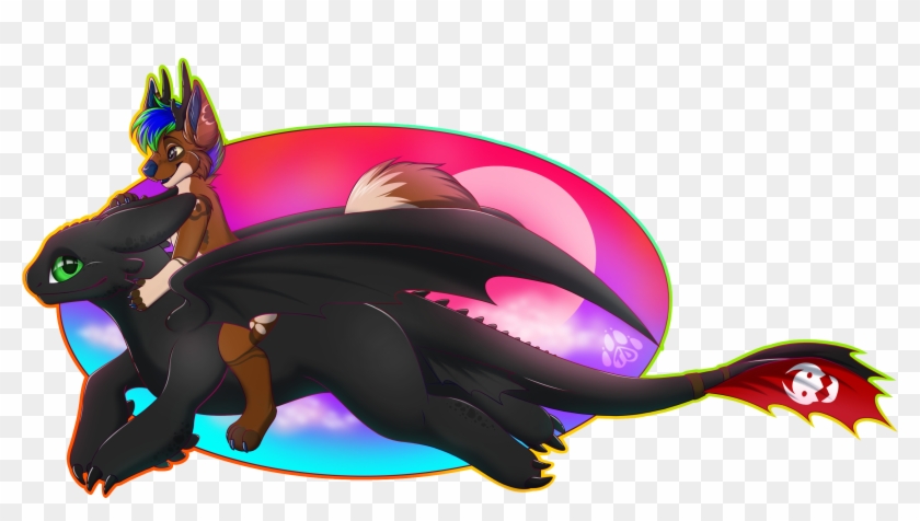 Toothless Chipmunk Toothless Riding Ych - Cartoon, HD Png Download - 3172x1651(#2748193 ...
