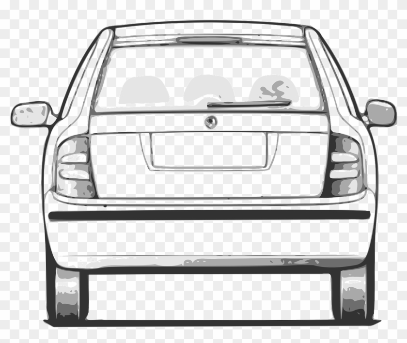 car back view drawing