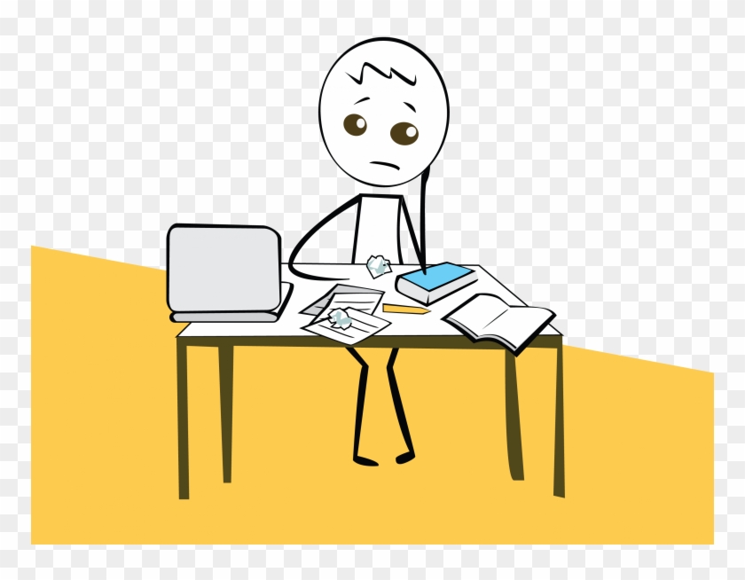 Desk Clipart Teacher Stress - Emotional Student Cartoon, HD Png Download -  770x595(#2778864) - PngFind