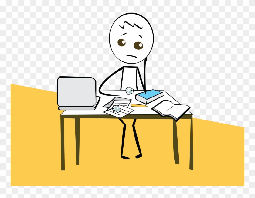 Desk Clipart Teacher Stress Emotional Student Cartoon Hd Png