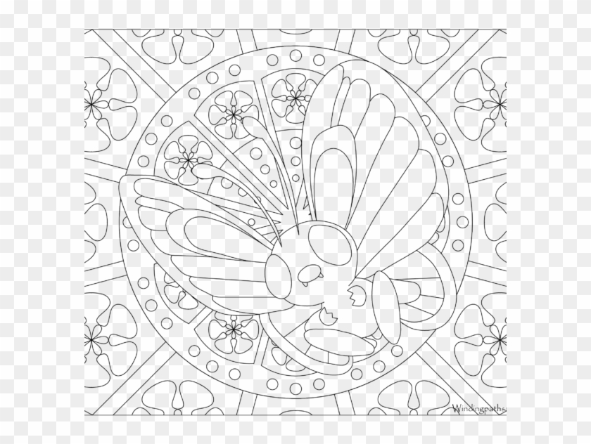Adult Pokemon Coloring Page Butterfree - Mandalas De Pokemon Para