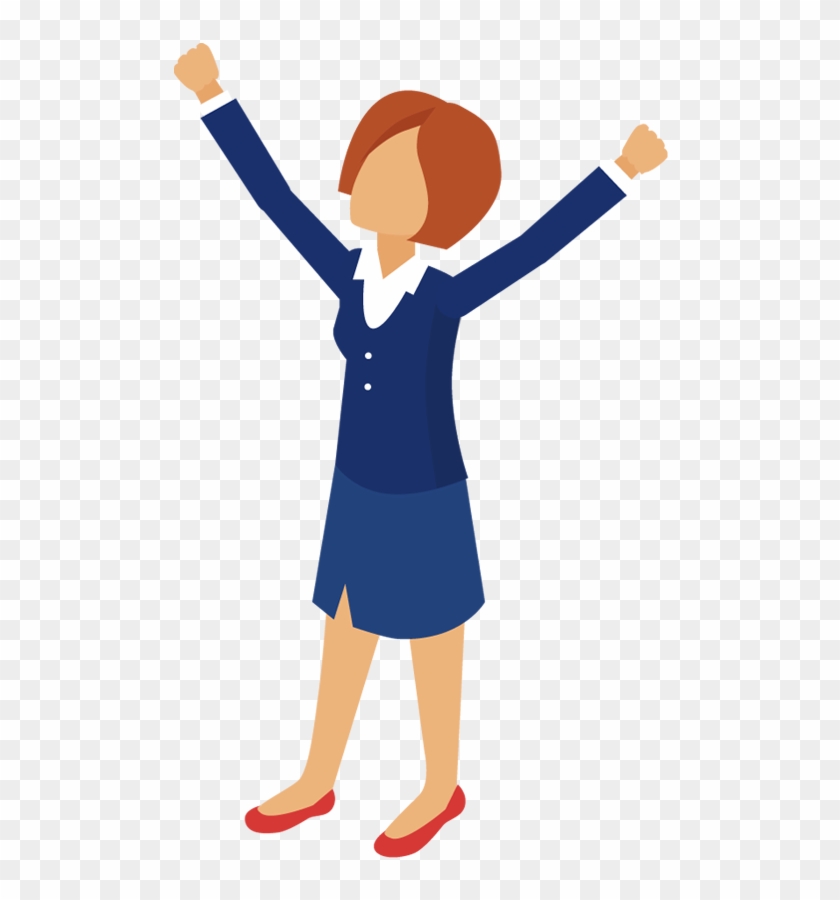 Cartoon Business Woman With Hands Up - Business Woman Cartoon Transparent,  HD Png Download - 500x820(#2798815) - PngFind