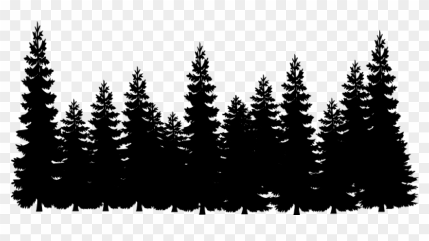 Download Pine Tree Line Silhouette - Pine Trees Clipart Black And ...