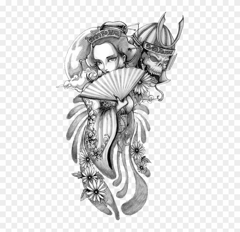 Japanese Style Tattoo Design - White background - PNG File Download High  Resolution