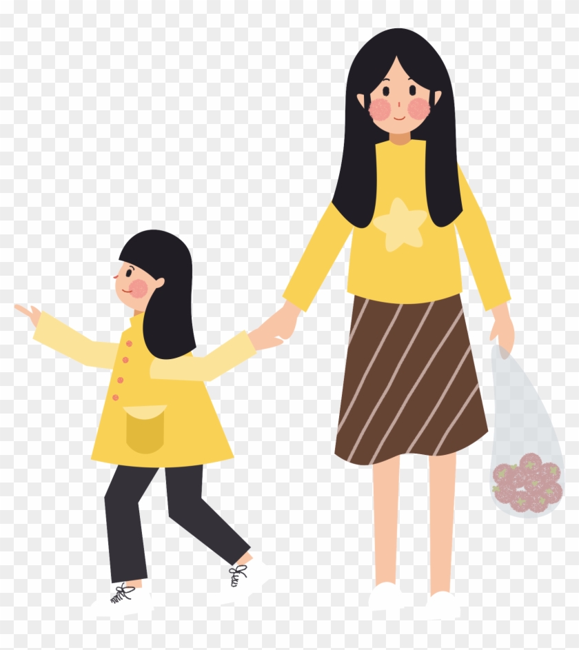 Cartoon Simple Girl Mother Png And Psd - Daughter, Transparent Png -  2000x2000(#2822973) - PngFind