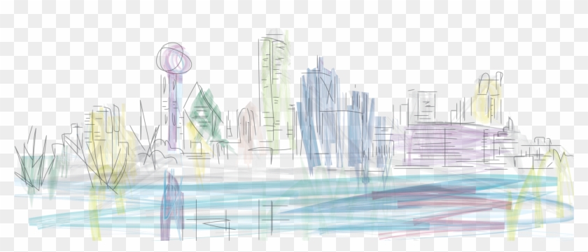 Dallas Skyline Png Png Download Sketch Transparent Png 2406x920 2832763 Pngfind