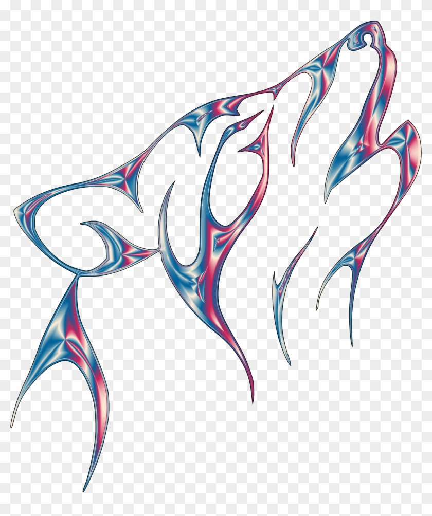 This Free Icons Png Design Of Iridescent Chrome Tribal - Wolf Tattoo,  Transparent Png - 2044x2346(#2835560) - PngFind