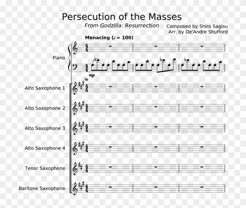 Persecution Of The Masses Sheet Music For Piano Alto Sheet