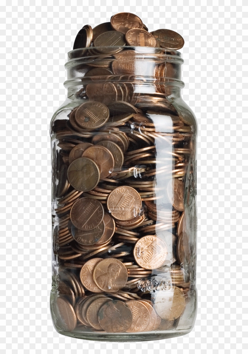 Jar Transparent Coin - Overflowing Jar Of Coins, HD Png Download ...