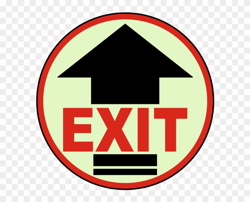 Exit Arrow Floor Sign - Circle, HD Png Download - 600x600(#291654 ...