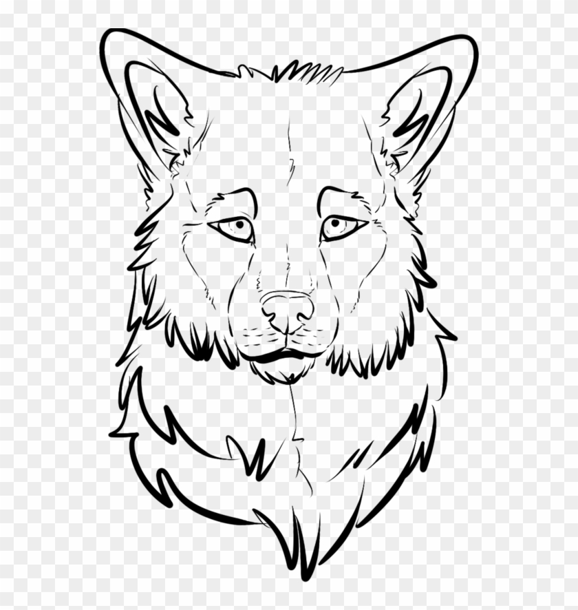 Wolf Head Art - Line Art, HD Png Download - 900x818(#292986) - PngFind