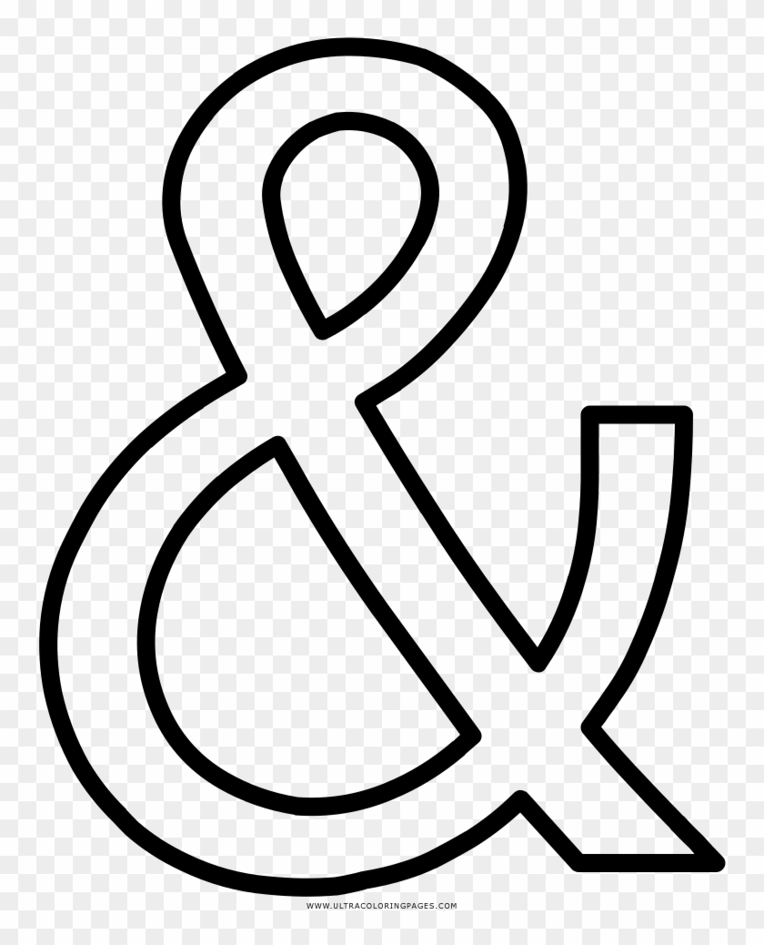 Ampersand Coloring Page - Line Art, HD Png Download - 1000x1000 ...
