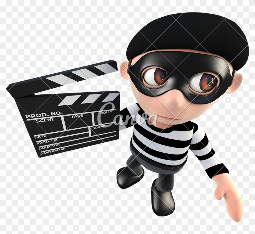 Burglar Clipart Theives - 3d Funny Cartoon Burglar Thief Holding, HD Png  Download - 800x691(#2908705) - PngFind