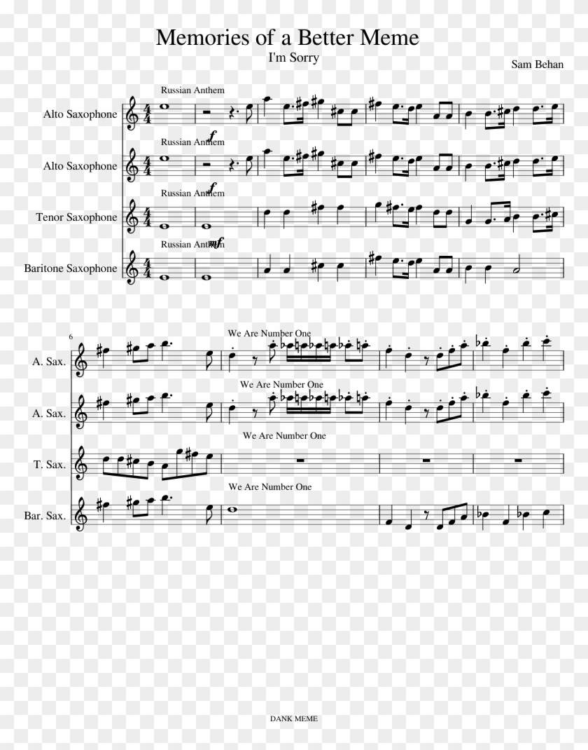 Sax Quartet Memes Mr Sandman Alto Sax Sheet Music Hd Png