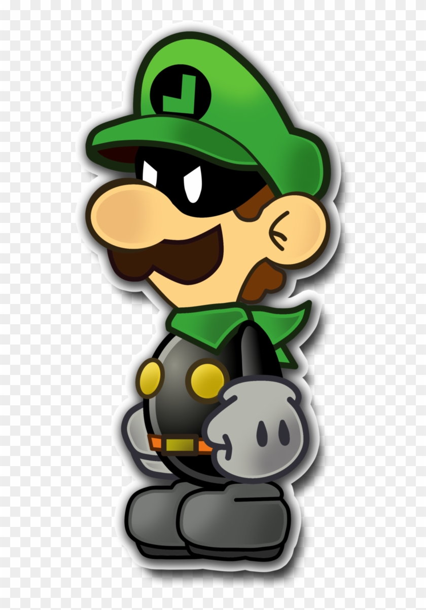 L, Green Thunder - Super Paper Mario Mr L, HD Png Download - 550x1124