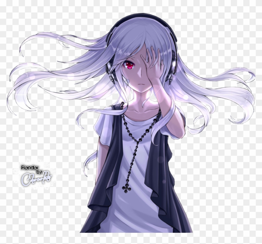 Anime Music Girl Png - Anime Girl White Hair Render, Transparent Png -  1005x795(#2938057) - PngFind
