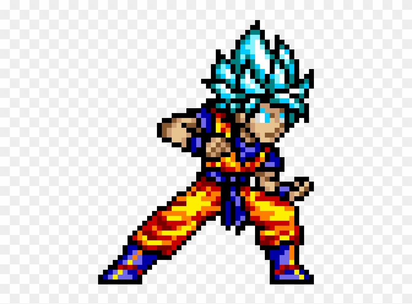 Goku - Goku Super Saiyan Blue Pixel Art, HD Png Download - 660x620