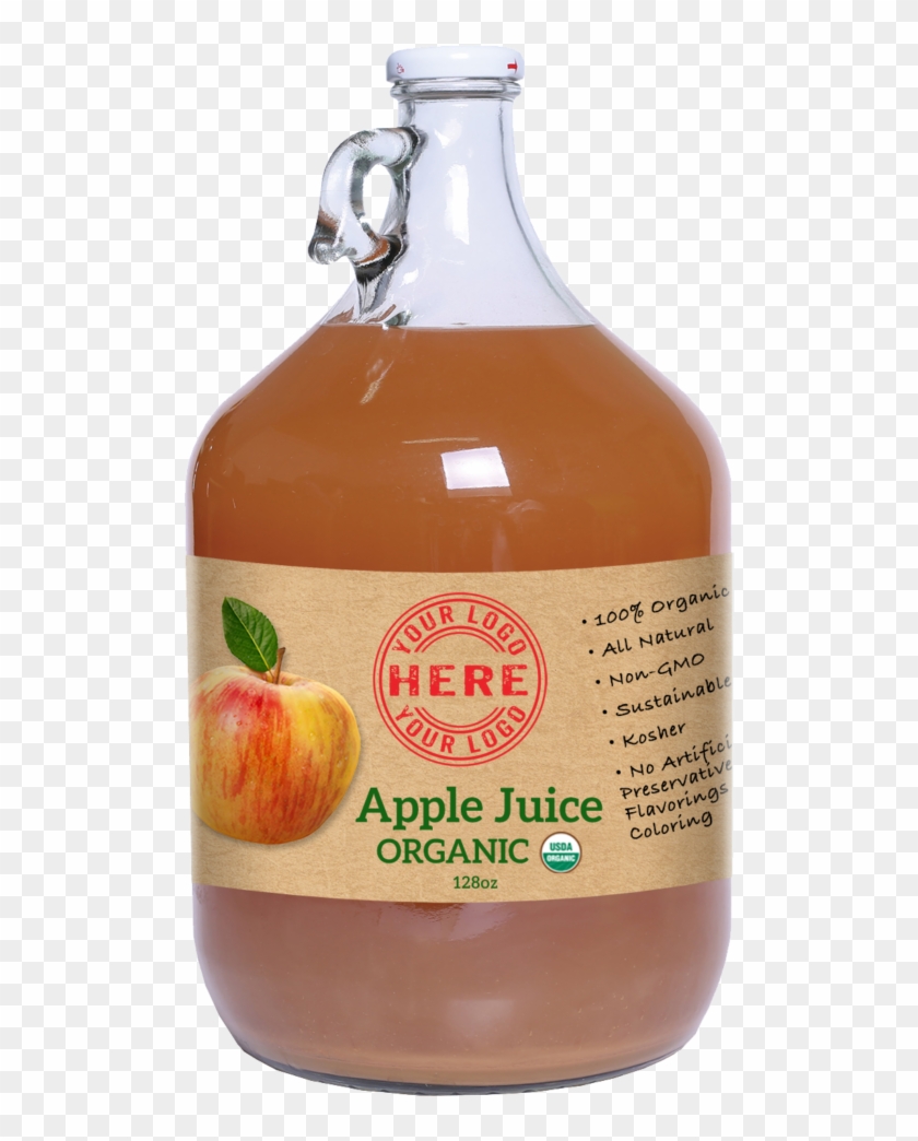 128oz Manzana Organic Apple Juice - Glass Bottle, HD Png Download