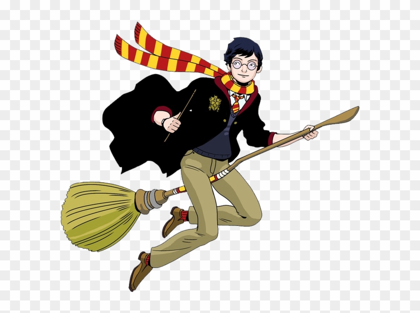 Harry Potter On Broom Png Cartoon, Transparent Png 620x559(2956937