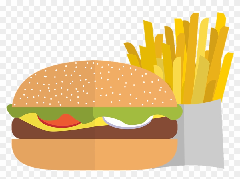 Hamburger And Fries - Hamburger And Chip Clipart, HD Png Download ...