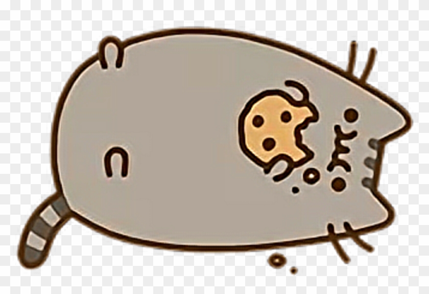 pusheen holding cookie