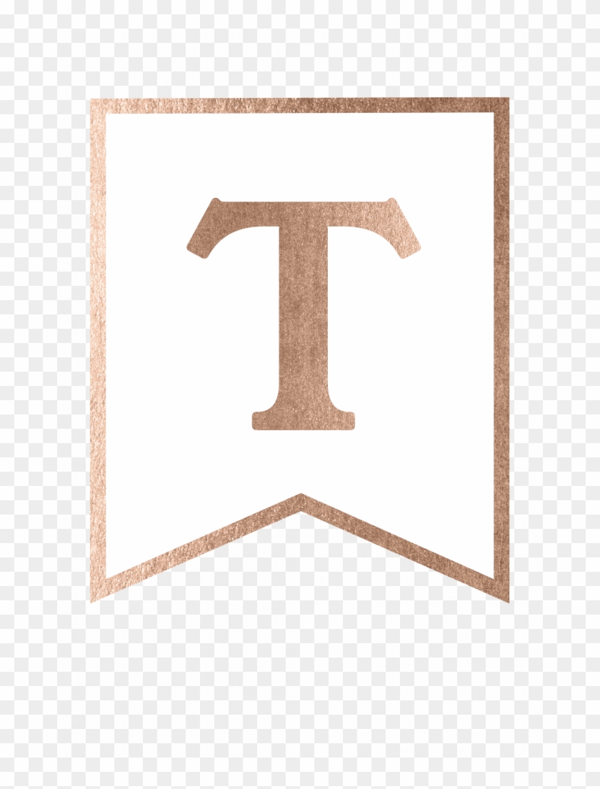 Free Printable Rose Gold Banner Template - Sign, HD Png Download Pertaining To Printable Letter Templates For Banners