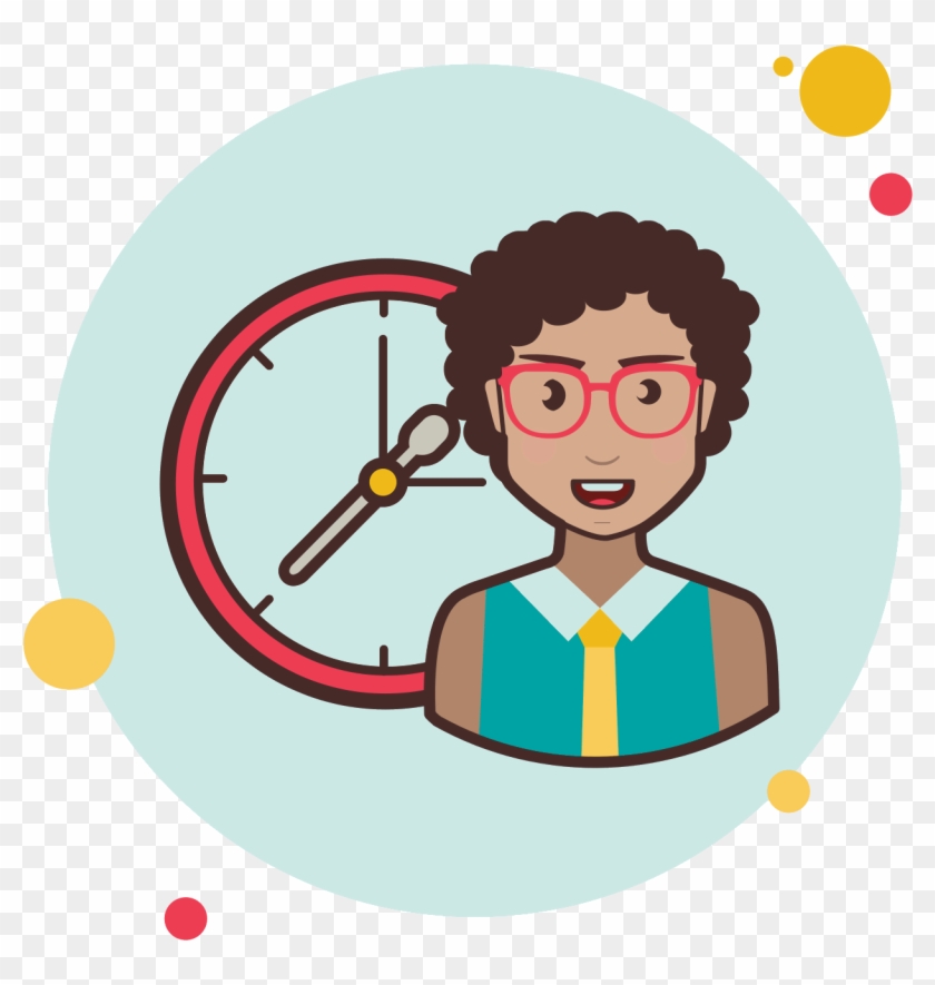 Lady With A Clock Icon - Icon, HD Png Download - 1600x1600(#2989570 ...