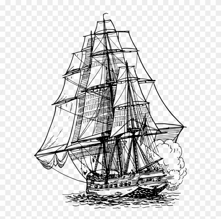 Frigate Ship Of The Line Drawing Sailing Ship Frigate Line Drawing Hd Png Download 580x750 2996995 Pngfind