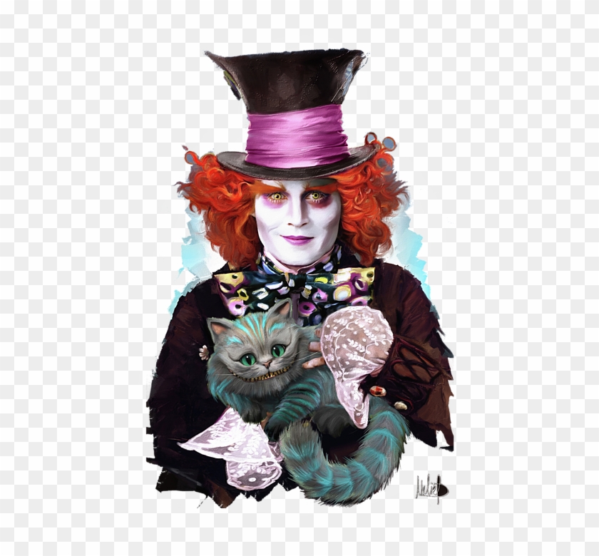 Mad Hatter And Cheshire Cat, HD Png Download - 466x700(#32366) - PngFind