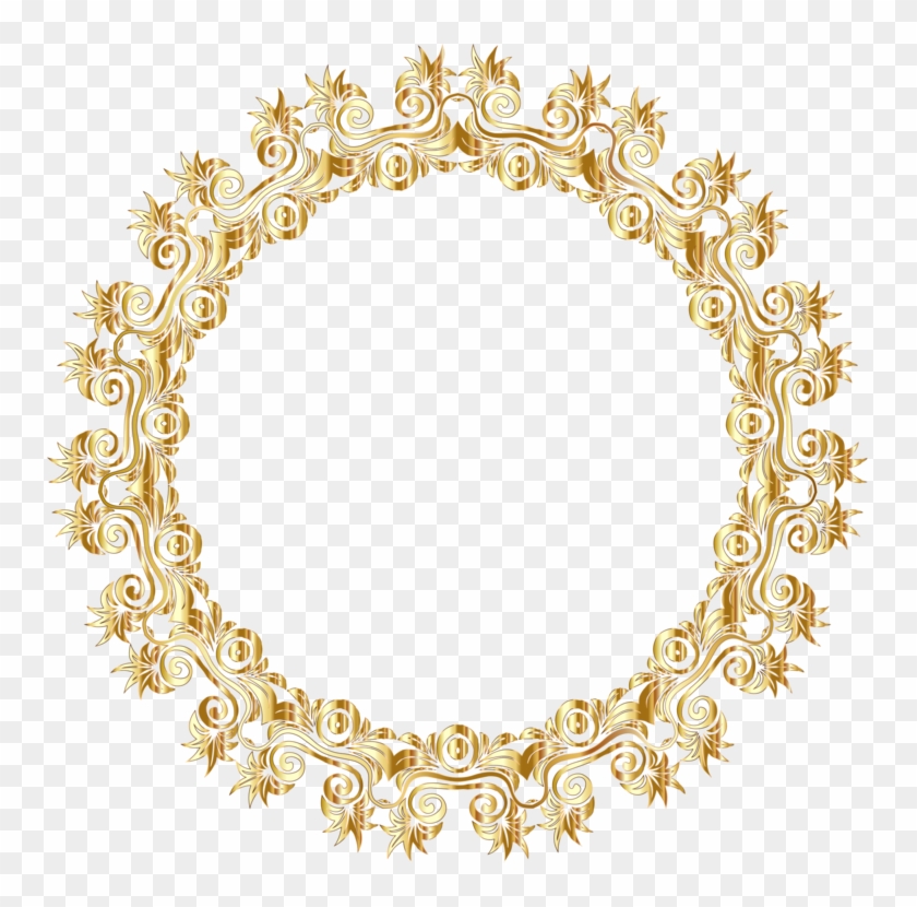 Gold Round Photo Frame Png - bmp-point