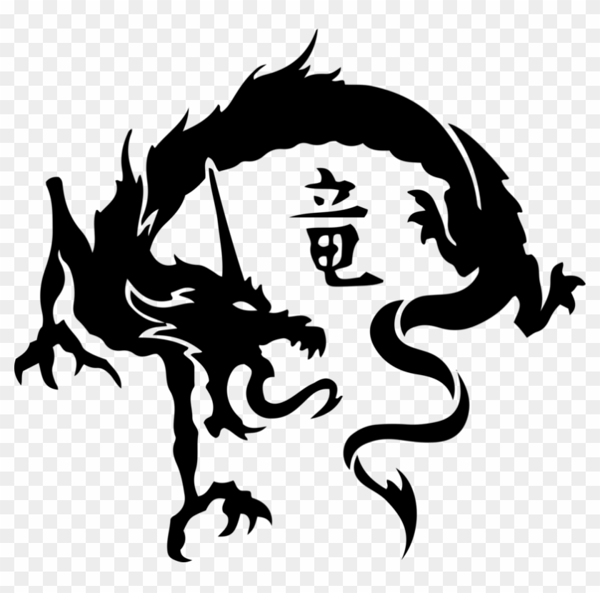 Japanese Dragon Chinese Dragon Tattoo Irezumi - Tribal Chinese Dragon Tattoo,  HD Png Download - 803x750(#307855) - PngFind