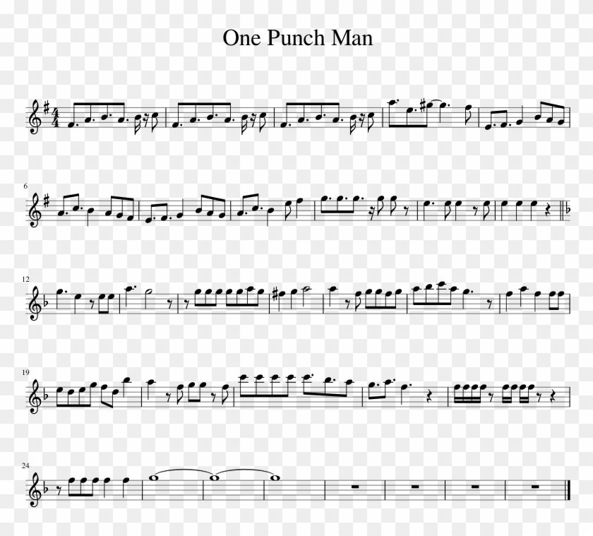 One Punch Man Sheet Music 1 Of 1 Pages Music Hd Png Download 850x1100 308491 Pngfind