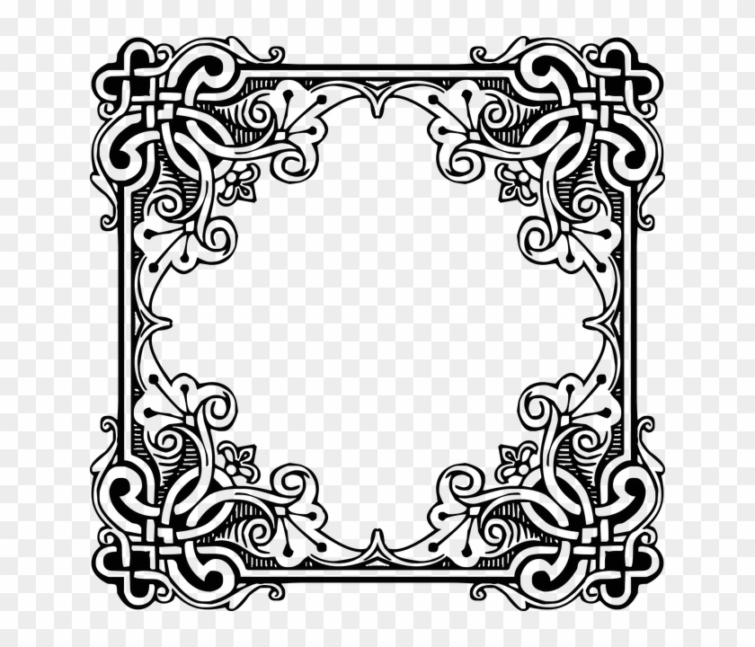 Vintage Ornamental Decorative Floral Flourish Drawn Frame