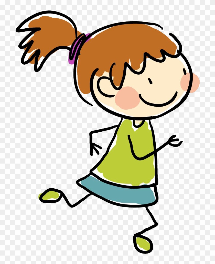 Children Drawing Png - Running Girl Cartoon Drawing, Transparent Png -  722x953(#3082030) - PngFind