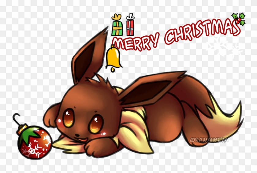 Eevee Christmas - Eevee Merry Christmas, HD Png Download - 800x493
