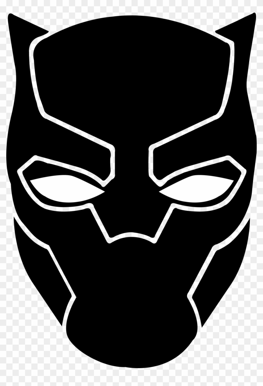 Avengers Clipart Black And White - Black Panther Face Drawing, HD Png  Download - 1200x1703(#318103) - PngFind