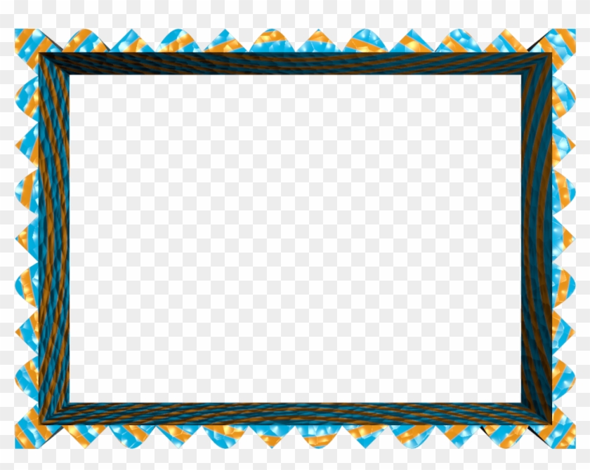 blue orange fancy loop cut rectangular powerpoint border blue and orange border