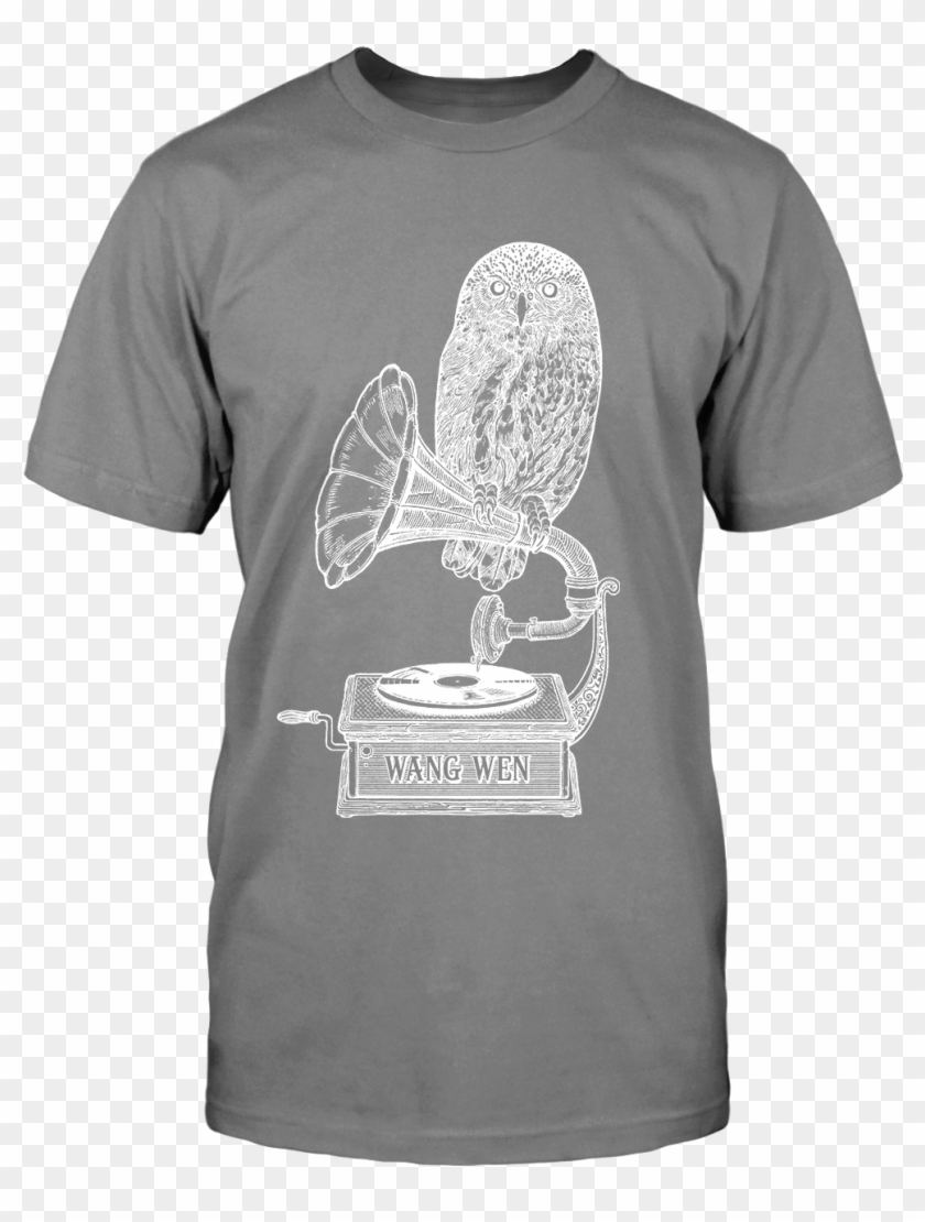 Wang Wen Grammophone Owl Shirt Png White Owl Shirt - Shirt, Transparent ...