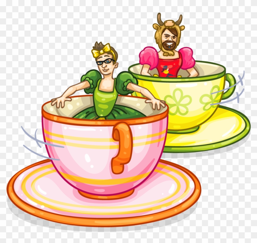 Teacup Ride Cartoon Tea Cup Ride, HD Png Download 1024x1024
