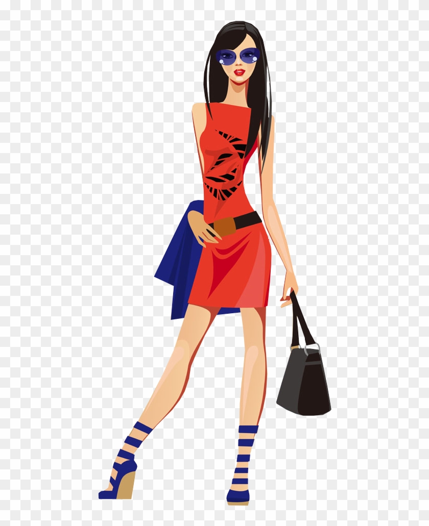 Fashion Girl Cartoon Png - Fashion Girl Clipart Png, Transparent Png -  490x970(#323626) - PngFind