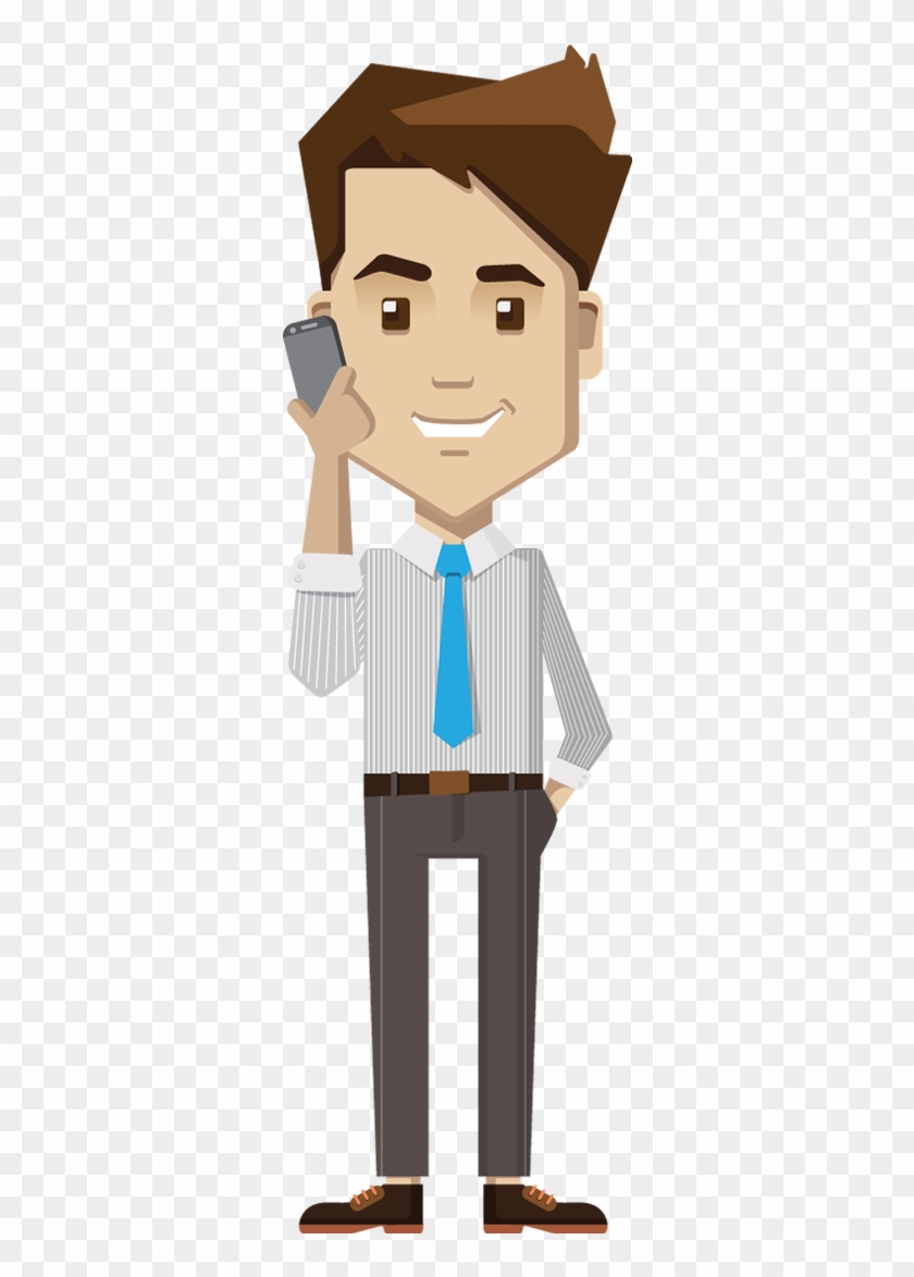 People Clipart Phone - Thinking Man Cartoon Png, Transparent Png -  350x1100(#324561) - PngFind