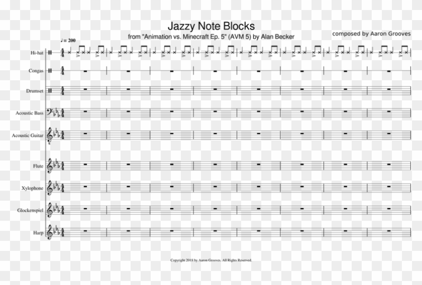 Jazzy Note Blocks Sheet Music For Flute Percussion Plot Hd