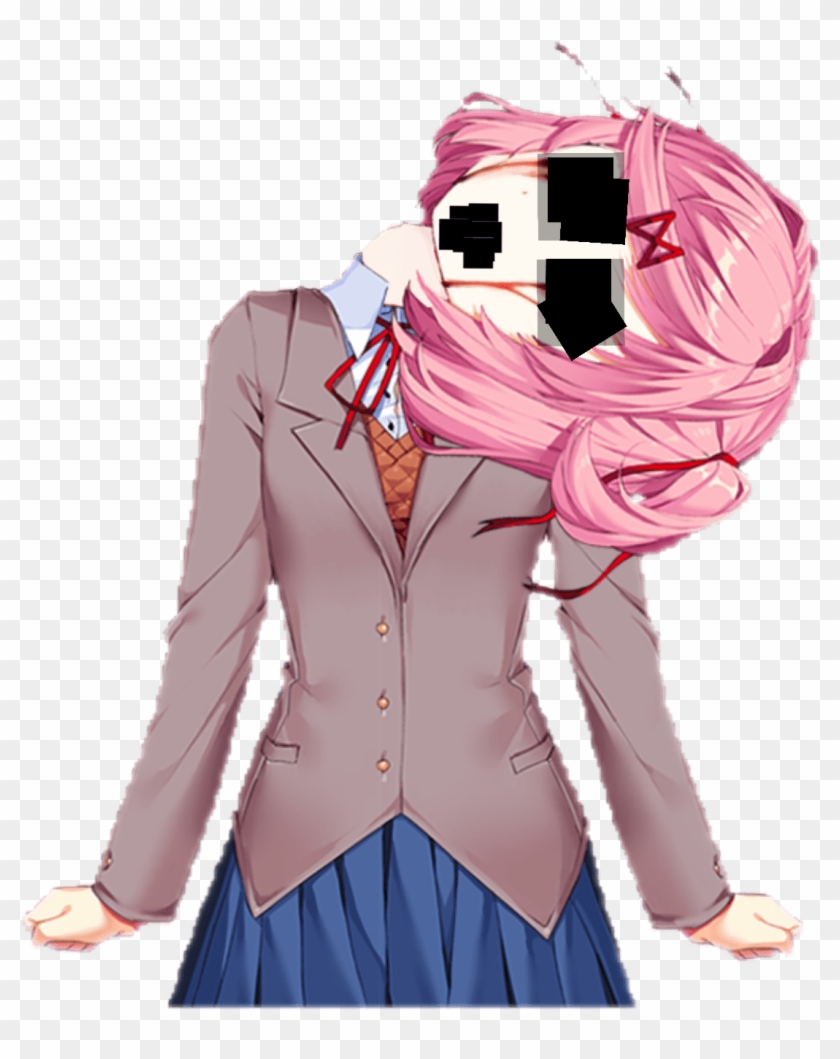 Natsuki Doki Doki Literature Club Death Neck Snapped Natsuki With Smile Ddlcmods - Doki Doki Literature Club Natsuki Death, HD Png