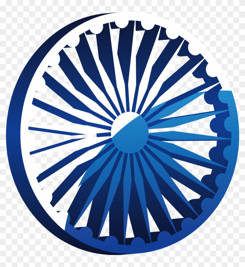 Wheel Art Of India Flag Vector Car Clipart - Art Ashok Chakra Png