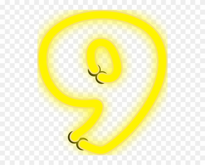Small - Neon Number 9, HD Png Download - 534x599(#3244352) - PngFind