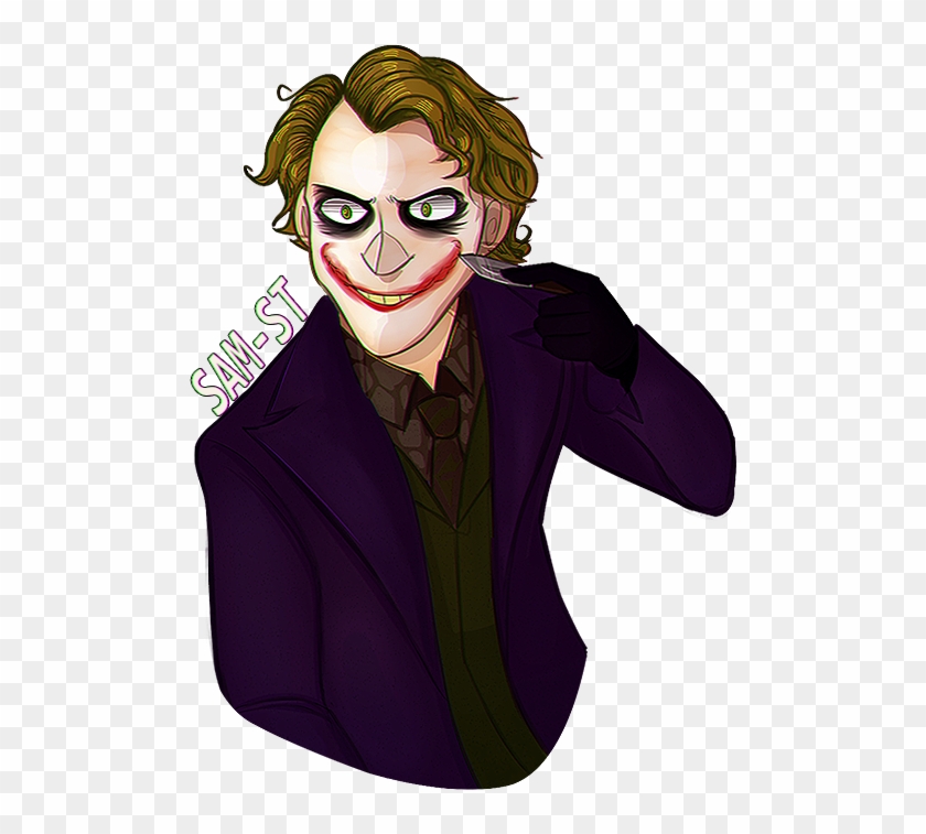 Rappers Drawing Joker - Animated Heath Ledger Joker, HD Png Download -  550x716(#3264495) - PngFind