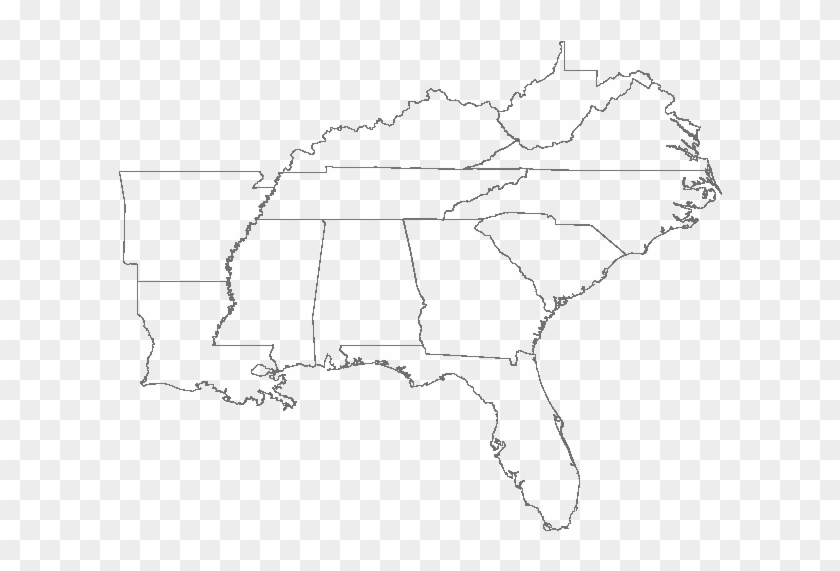 Fill In The Blank Us Map Quiz Us Southeast Region Blank South East Map Blank Hd Png Download 626x523 Pngfind