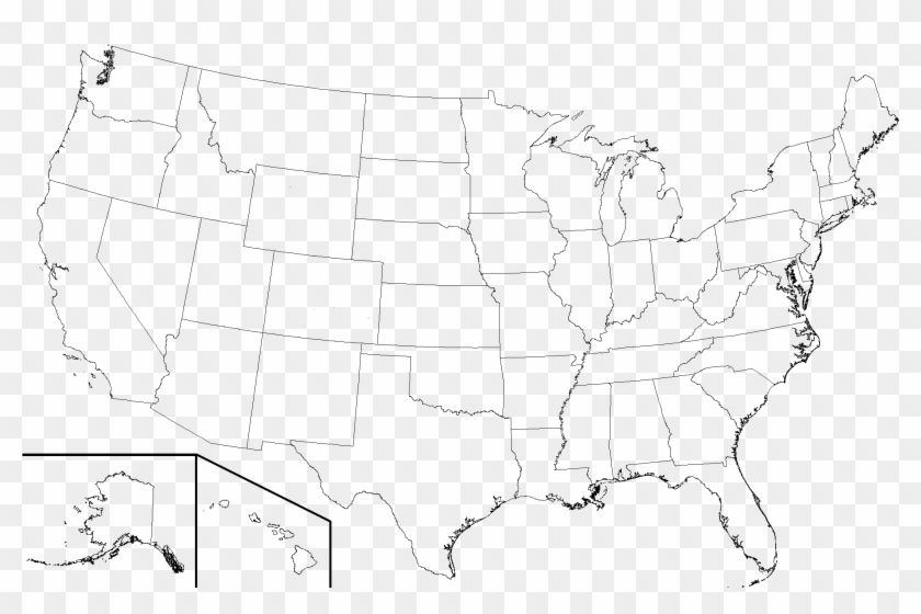 Usa State Boundaries Lower High Resolution Blank United States Map HD Png Download